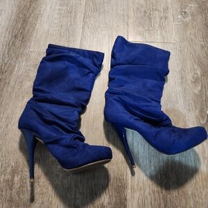 Michael Antonio Royal Blue Heeled Boots